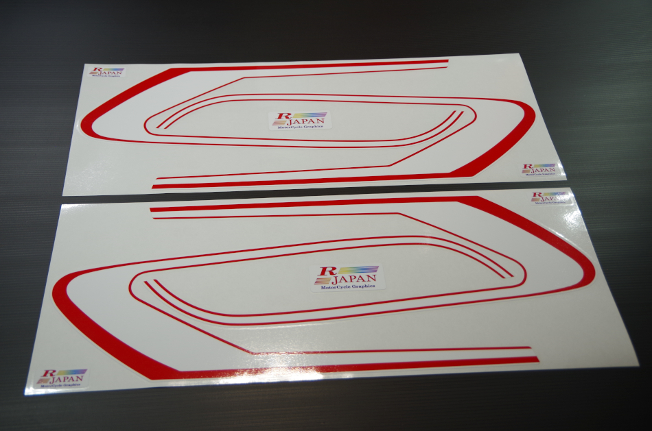 画像1: GT380用　B3デカール　白／赤